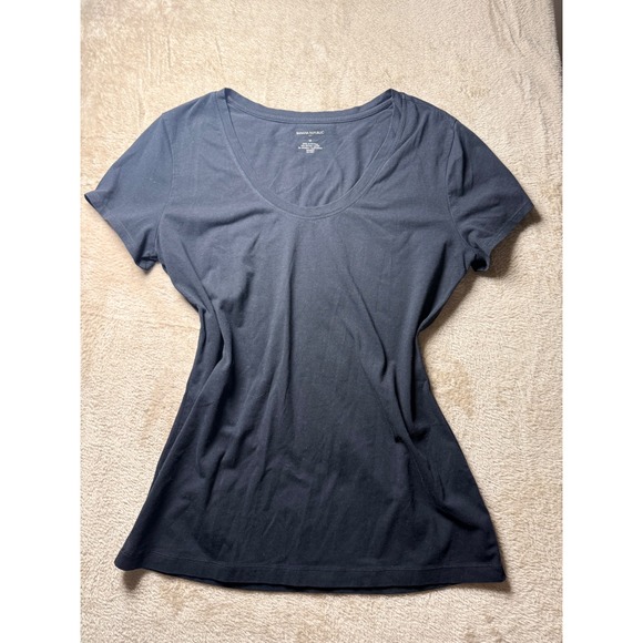 Banana Republic Tops - Banana Republic  Black Scoop Neck Short Sleeve Cotton Tee  M Basics Everyday‎